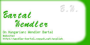 bartal wendler business card
